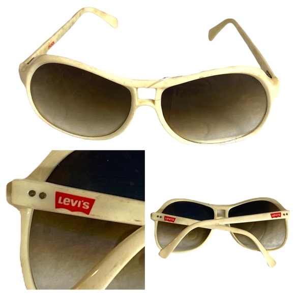 Levi's Accessories - Levi’s Vintage Sunglasses Off White Made In Italy Large Frame Nisol New Defects